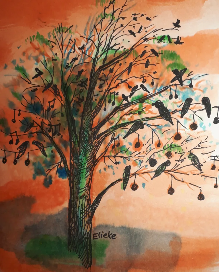 De boom, de grond en de vogels, samen één geheel