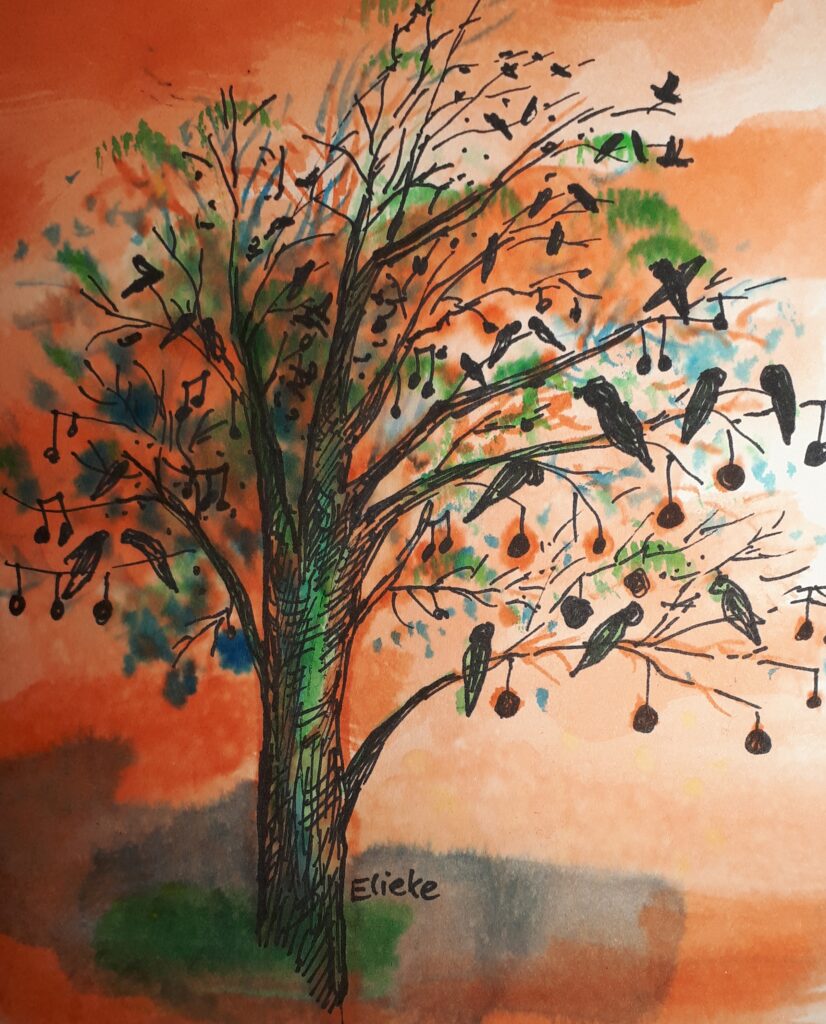 De boom, de grond en de vogels, samen één geheel